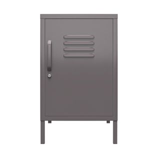 Bout De Canapé  Avec 1 Porte En Métal Gris Graphite