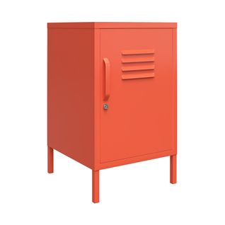 Bout De Canapé  Avec 1 Porte En Métal Orange