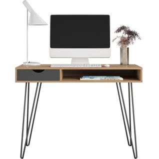 Concord - Bureau Avec 1 Tiroir En Effet Bois Marron