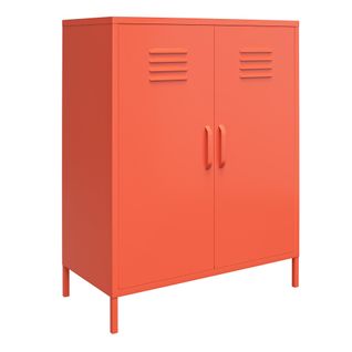 Cache - Armoire à 2 Portes En Métal Orange
