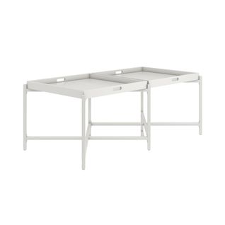 Poly-table Basse Avec Plateau Amovible En Mdf Blanc