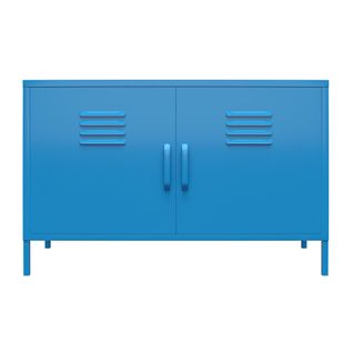 Cache - Armoire à 2 Portes En Métal Bleu