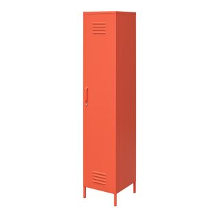 Cache - Armoire Haute Avec 1 Porte En Métal Orange