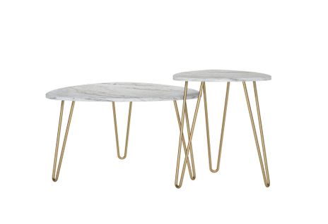 Athena-tables Gigognes En Effet Marbre Blanc
