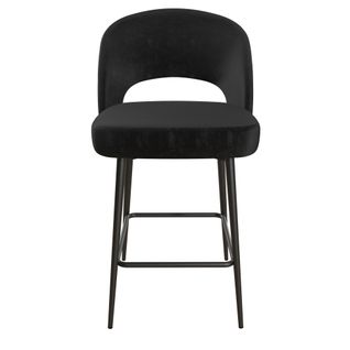 Alexi-tabouret De Bar En Velours Noir