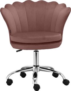 Wendy - Chaise De Bureau Tapissée En Velours Rose