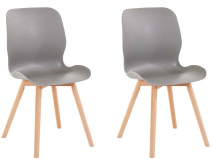 Lance-lot De 2 Chaises De Salle à Manger En Plastique Gris Clair