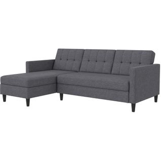 Hartford - Canapé- 3 Places Avec Rangement En Effet Lin Gris