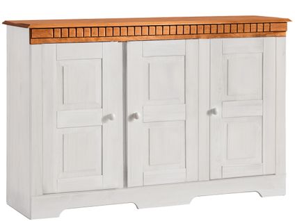 Lisa - Buffet 3 Portes En Blanc Et Or