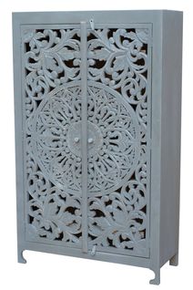 Kalita-buffet Avec 2 Portes En Bois De Manguier Gris