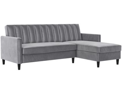 Celine - Canapé-3 Places Avec En Velours Gris