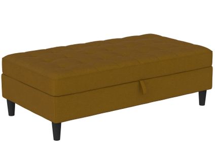Presley - Pouf Avec Rangement En Lin Curry