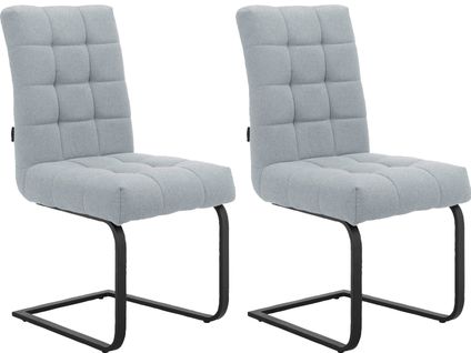 Terza-lot De 2 Chaises De Salle à Manger En Tissu Gris