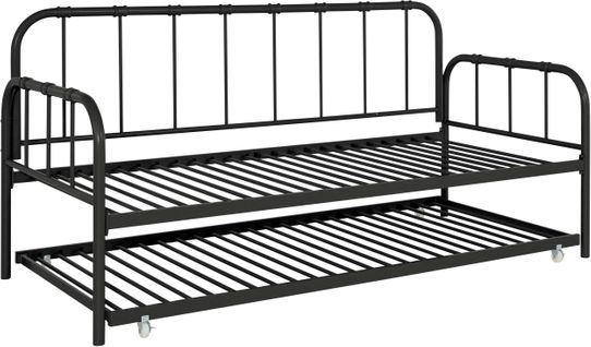 Aaron-lit De Jour En Métal Noir 90x200