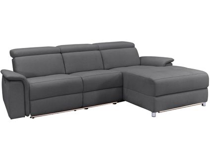 Pareli-canapé 3 Places Droit Avec Fonction Électrique En Tissu Anthracite