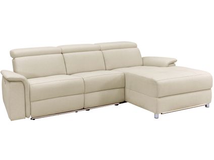 Pareli-canapé 3 Places Droit Avec Fonction Électrique En Tissu Sable