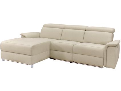 Pareli-canapé 3 Places Gauche Avec Fonction Manuelle En Tissu Sable