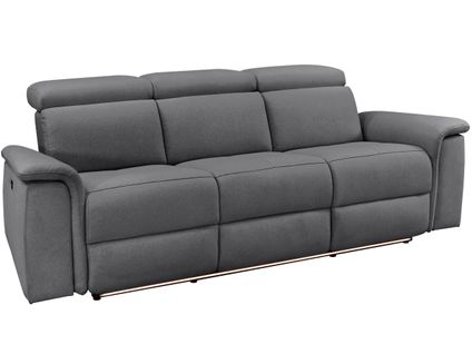 Pareli-canapé 3 Places Avec Fonction Électrique En Tissu Anthracite