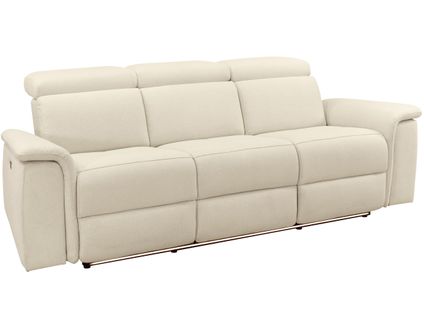 Pareli-canapé 3 Places Avec Fonction Électrique En Tissu Sand