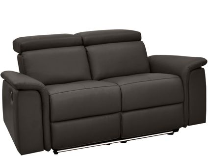 Pareli-canapé 2 Places Avec Fonction Manuelle En Cuir Pu Marron