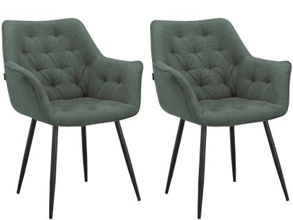 Suzuka-lot De 2 Chaises De Salle à Manger En Velours Vert
