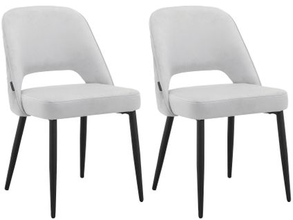 Kyoto-lot De 2 Chaises De Salle à Manger En Velours Gris