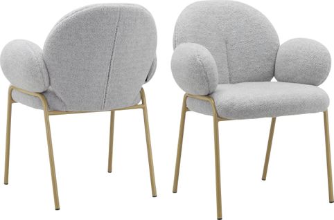 Iwama-lot De 2 Chaises De Salle à Manger Gris Teddy