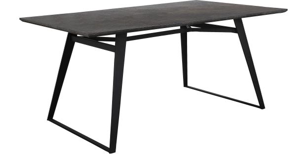Fuji-table De Salle à Manger 160 X 90 Cm, 6 Couverts, Cadre Marron-gris Et Noir