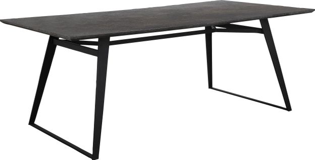Fuji-table à Manger 200x100 Cm Marron Gris Noir