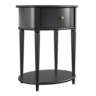 Aurora - Table D'appoint Avec 1 Tiroir En Effet Bois Noir