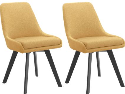 Rudi2-chaise De Salle à Manger 2 Pack Mustard Woolfabric