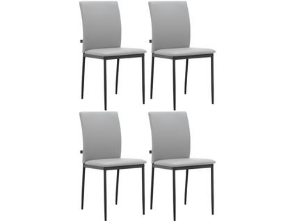 Pavia-chaise De Salle à Manger 4 Pack En Pu Gris Clair