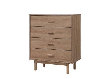 Melanie - Commode Avec 4 Tiroirs En Effet Chêne