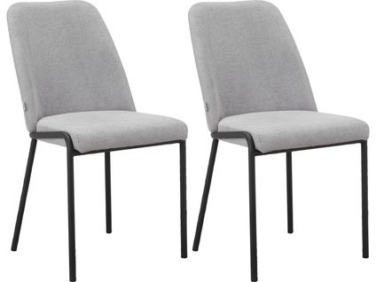 Joelle-chaise De Salle à Manger 2 Pack Gris Noir Métal
