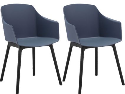 Bora-lot De 2 Chaises De Salle à Manger En Plastique Bleu