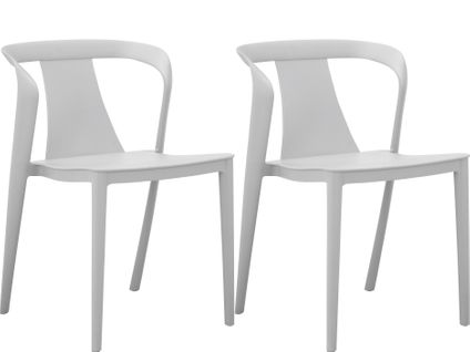 Aviva-chaise De Salle à Manger 2 Pack En Plastique Gris Clair