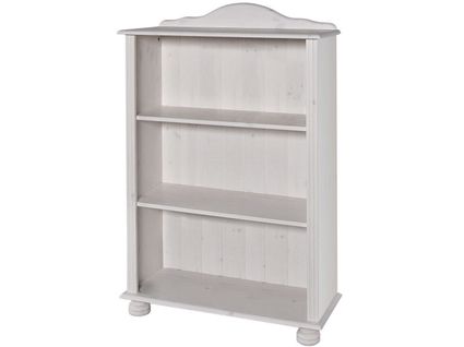 Mette - Bibliothèque Avec 2 Étagères En Pin Blanc