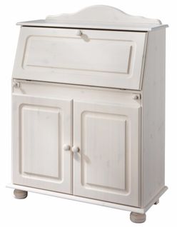 Mette-secrétaire 2 Portes Et 1 Abattant En Laque Blanche