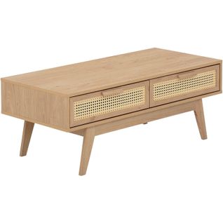 Bridget-table Basse Avec 2 Tiroirs En Aggloméré Chêne