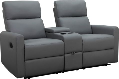 Dacoulas - Fauteuil De Relaxation Double En Pu Anthracite