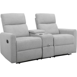 Dacoulas - Fauteuil De Relaxation Double En Tissu Gris Clair