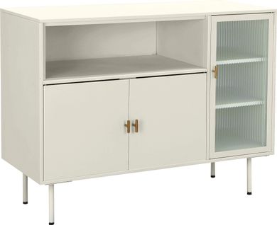 Rosalie-buffet à 3 Portes Aspect Bois Couleur Taupe
