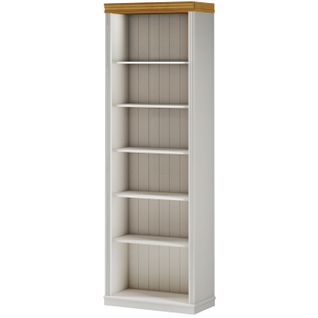 Anita-bibliothèque Avec 5 Étagères En White / Honey Pine