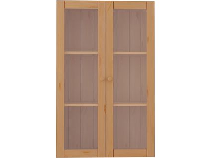 Anita-bibliothèque à Portes Vitrées En Pin, Lot De 2