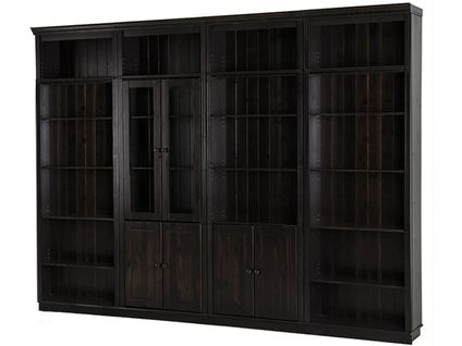 Anita-bibliothèque Avec Rangement En Pin Brun Foncé