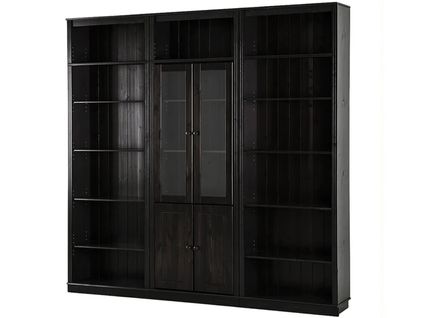 Anita-bibliothèque Avec Rangement En Pin Brun Foncé