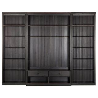 Anita-meuble Mural Avec 2 Bibliothèques Et 1 Meuble Bas En Pin Havane