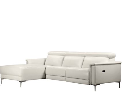 Lund-3 Places 1 Fauteuil Inclinable Gauche Électrique Crème Cuir