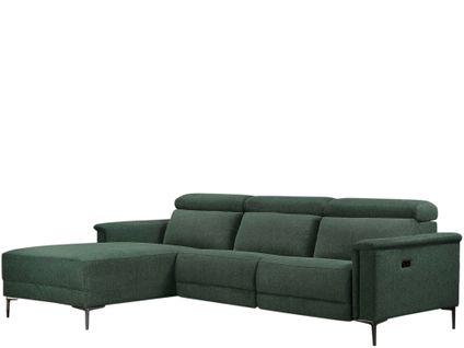 Lund-canapé 3 Places Avec 1 Fauteuil Électrique En Tissu Vert Foncé