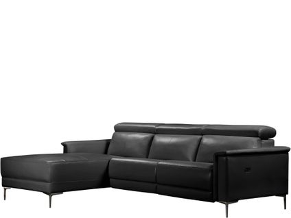 Lund-canapé Chaise Lounge Avec 1 Relax Électrique En Pu Noir